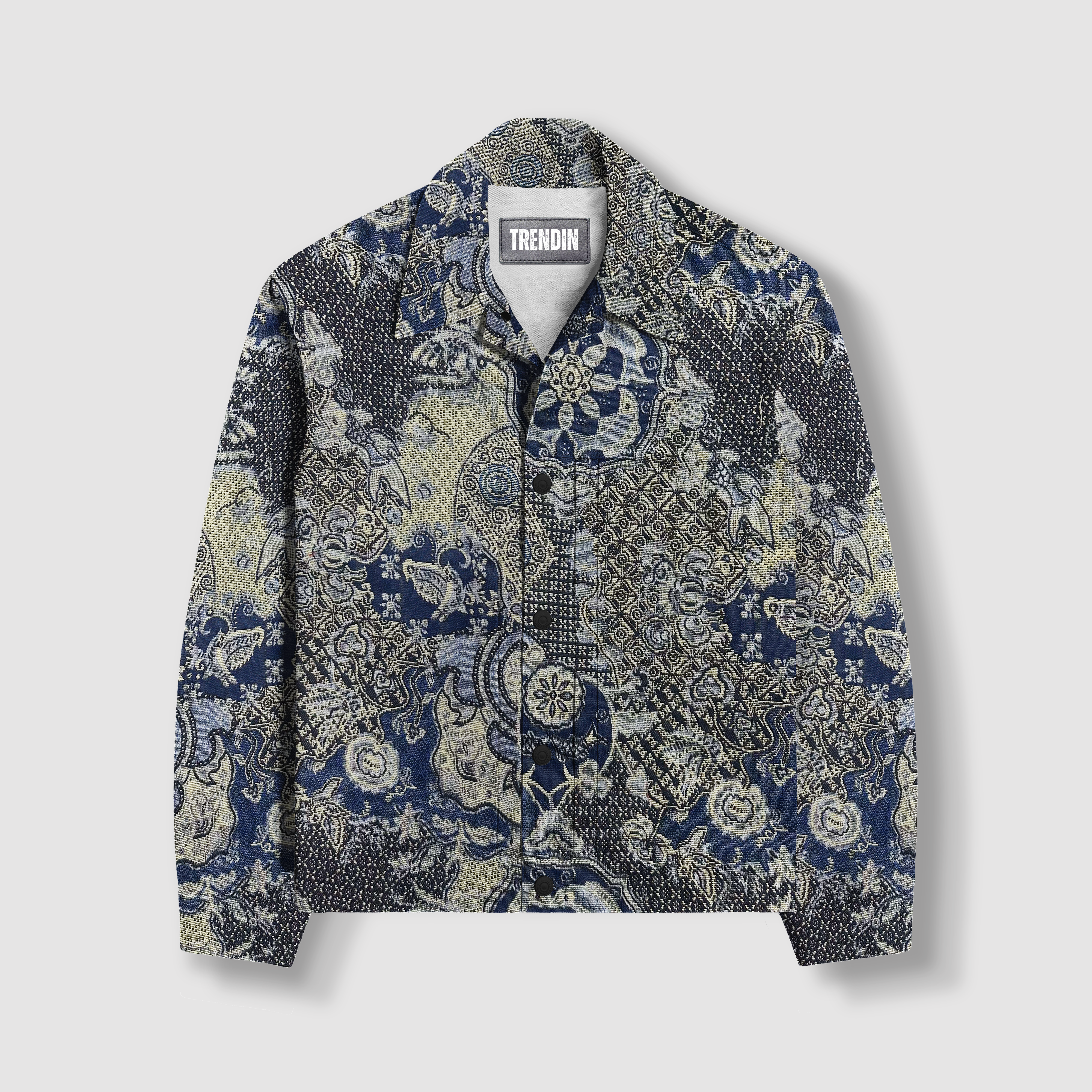 Navy Nebula Jacquard Shirt