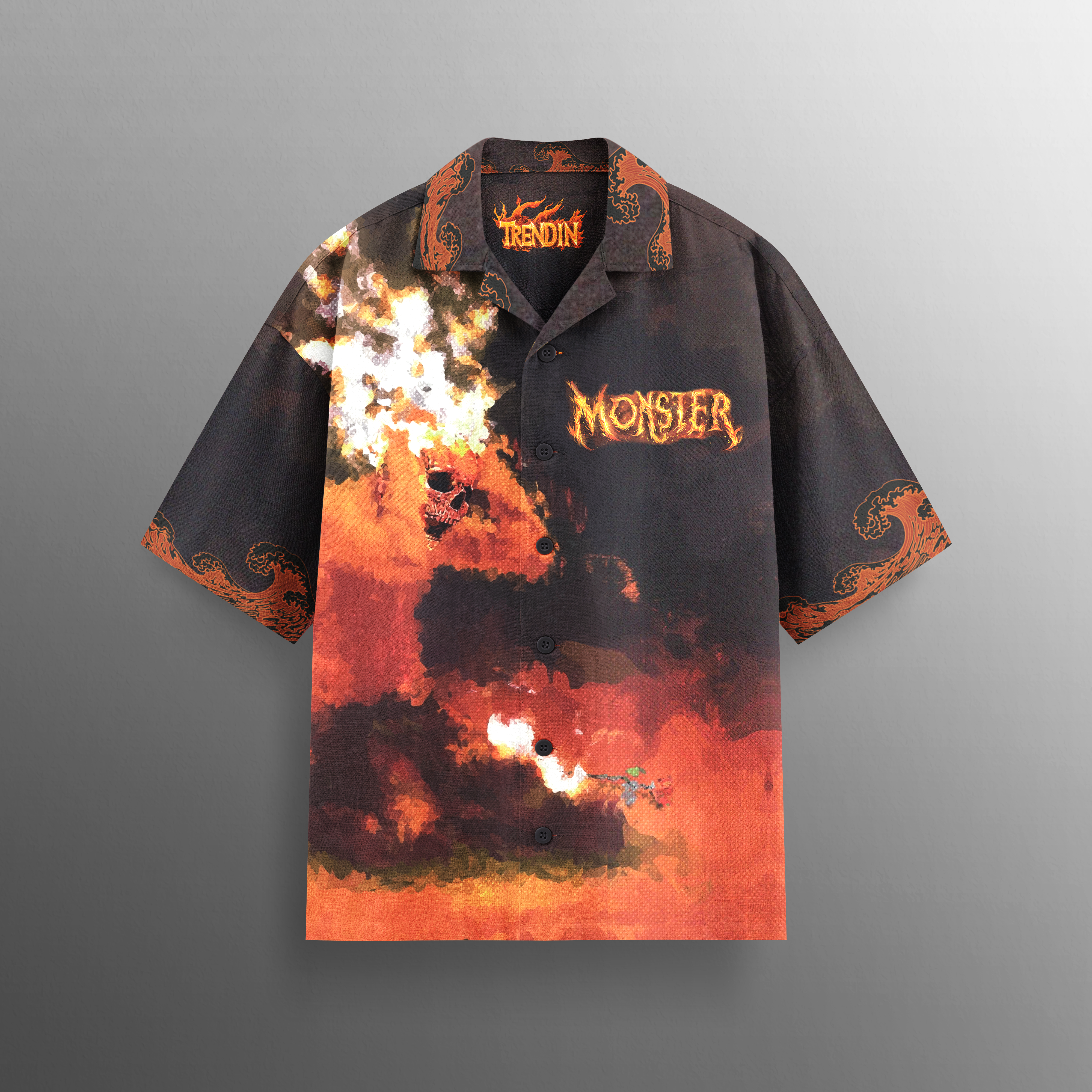 Monster Flames Cotton Shirt