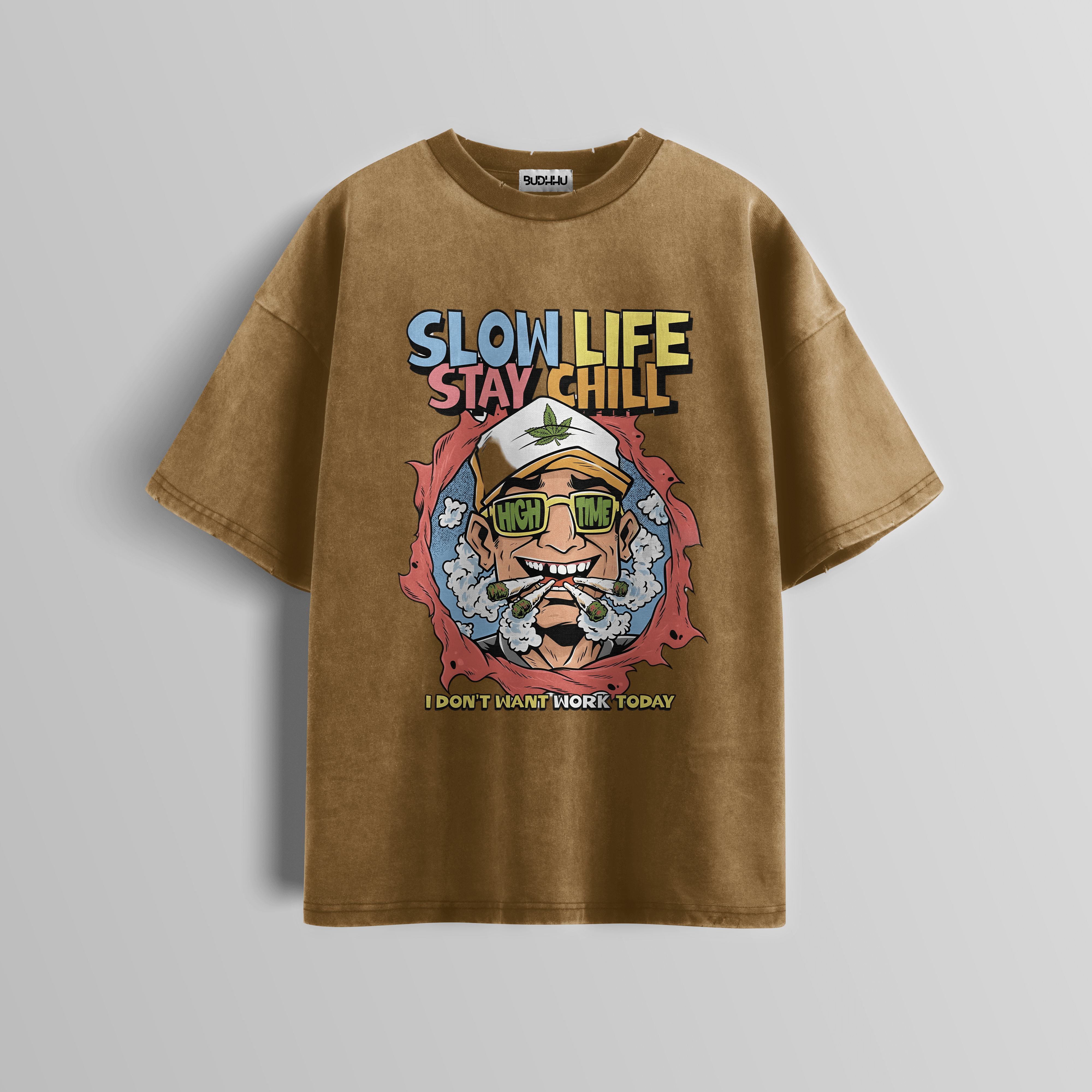 High Time Chill Acid Wash Tee