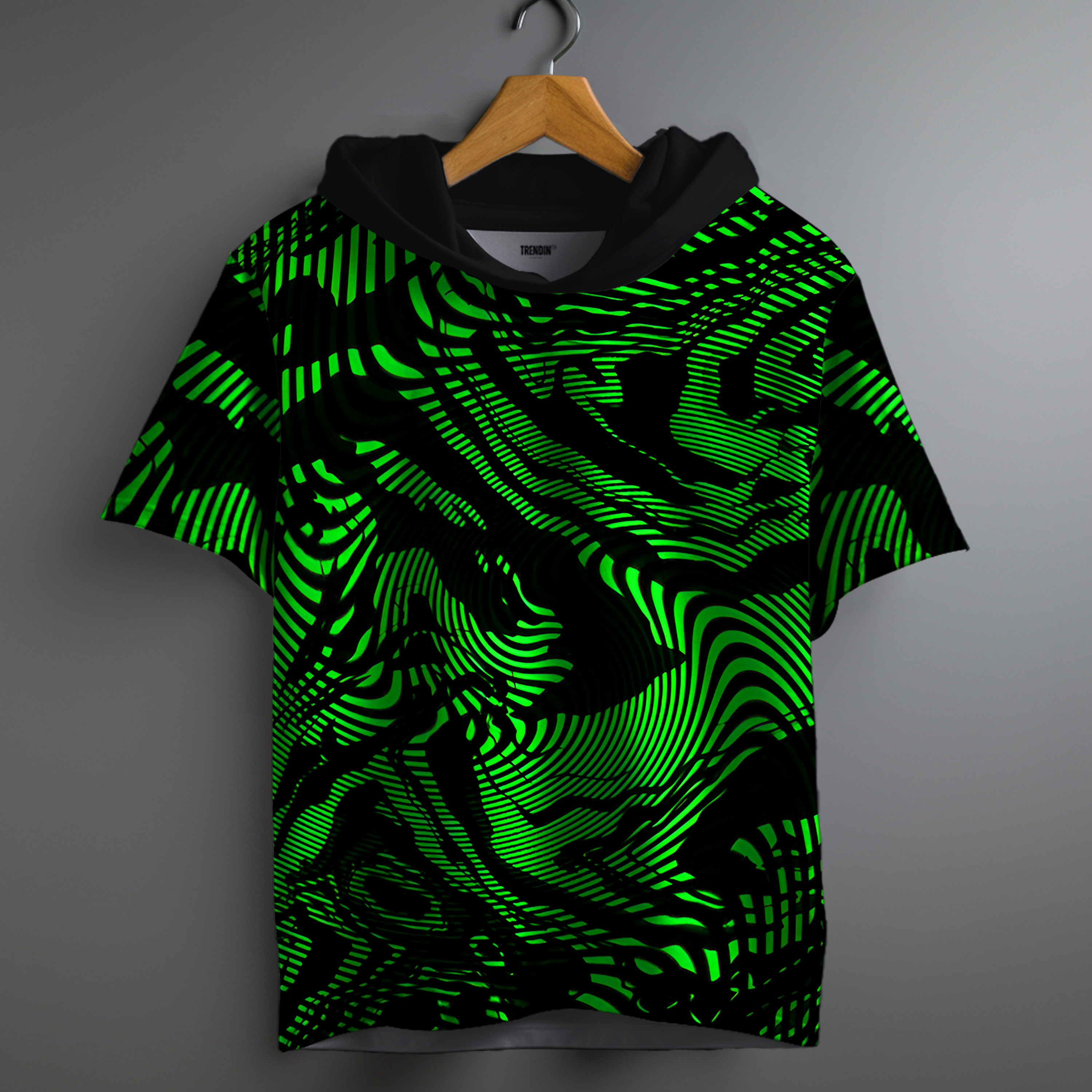 Neon Vortex Printed Hoodie